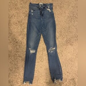 Abercrombie & Fitch Blue High Rise Super Skinny Ankle Jeans
